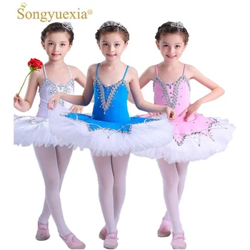 

Songyuexia Children Ballet Skirt Professional Ballet Tutu Child Swan Lake Costume White pink rose Blue Ballet Dress for Children