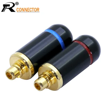 

2Pcs/1Pair Enthusiasts Jack MMCX Black/Silver Earphone Pin Plug For Shure ED5 SE535 Gold Plated Connector