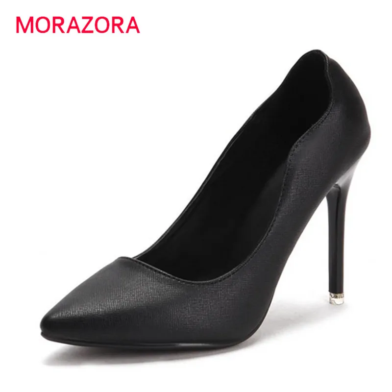 

2017 new fashion no platform high heels pointed toe white black fashion women pumps elegant party wedding shoes woman