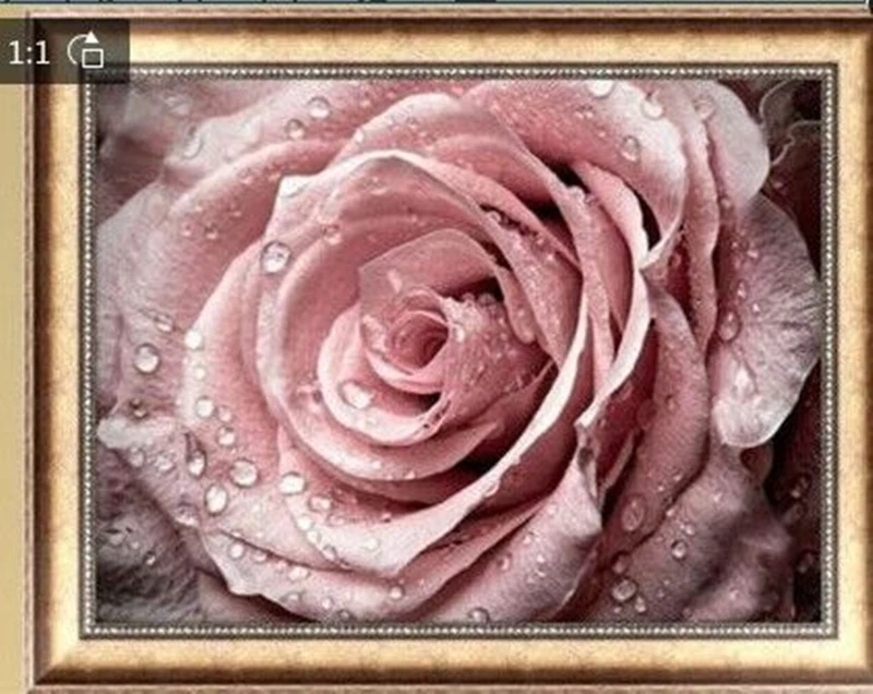 

Full diamond 5D Diy Diamond Painting Cross Stitch Pink Rose Diamond Embroidery Flower Vertical Print Rubik's Cube Drill