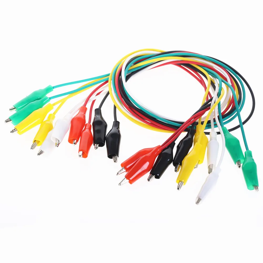 

10pcs Alligator Clips Electrical DIY Test Leads Alligator Double-ended Crocodile Clips Roach Clip Test Jumper Wire 50cm