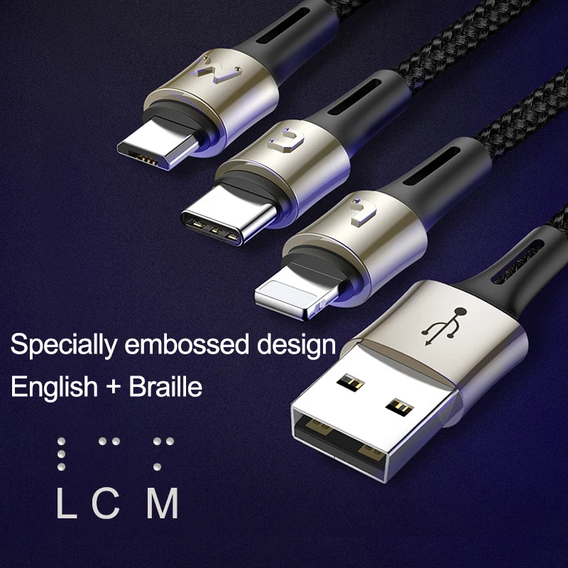 Baseus 3 в 1 USB кабель для iPhone XS Max XR X 8 7 6 зарядное устройство Micro usb type C кабель для samsung Xiaomi зарядный провод шнур 3в1