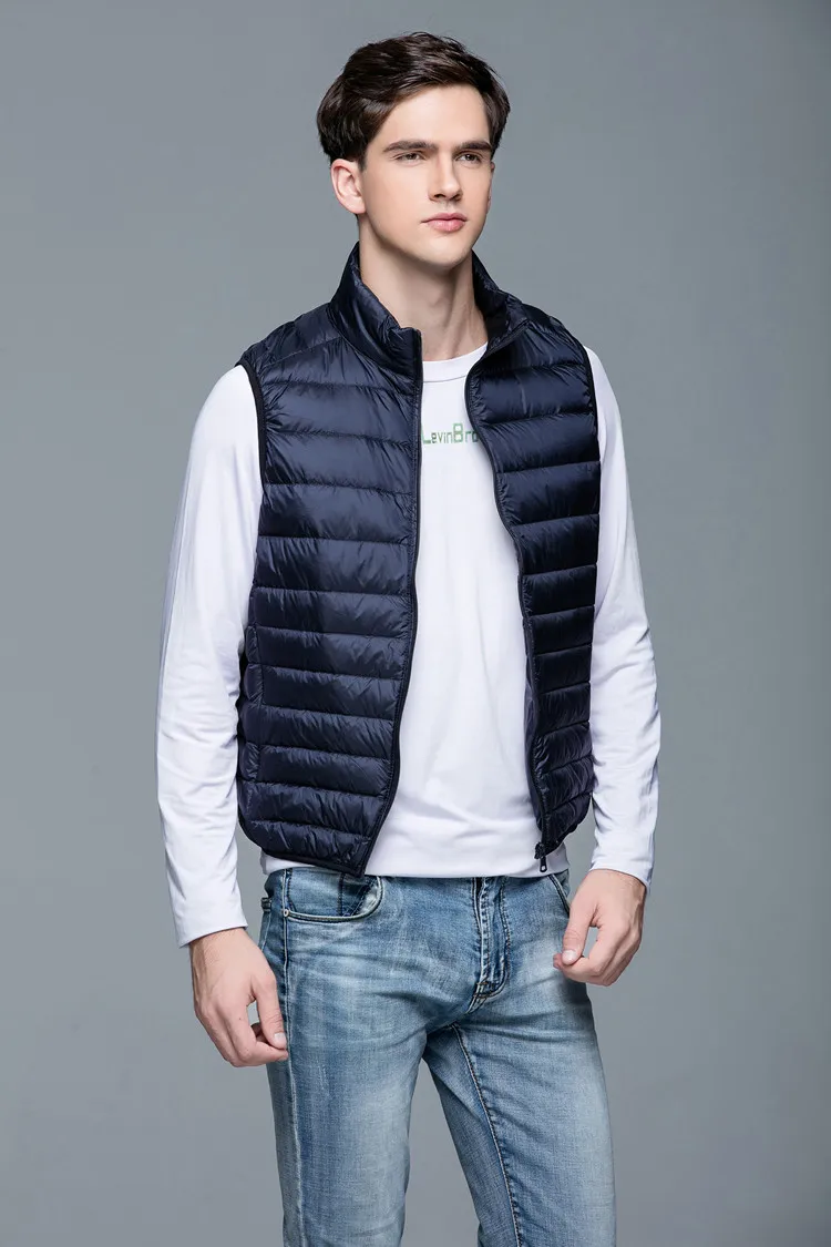 UplzCoo New Men's Warm Ultralight Down Jackets Vests Men Solid Thin Winter Vest Male Lightweight Warm Coats Brand Clothing FM005  (3)