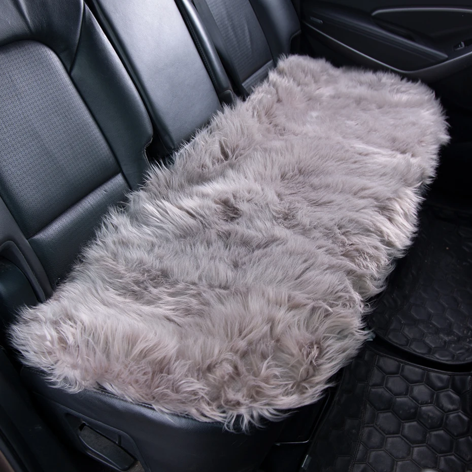 Чехлы на заднее сиденье автомобиля, чехол из искусственного меха, универсальный размер для большинства автомобилей, искусственная плюшевая задняя подушка, зимняя меховая накидка на сиденье LFFS01