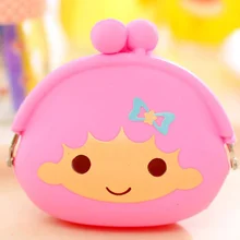 Принт с героями мультфильмов Kawaii, персонажи Little Twin Stars Силиконовые 9*9,5 см Монета Сумка кошелек; ручная сумка-кисет для ключей сумка; карман портмоне с отделением для банкнот