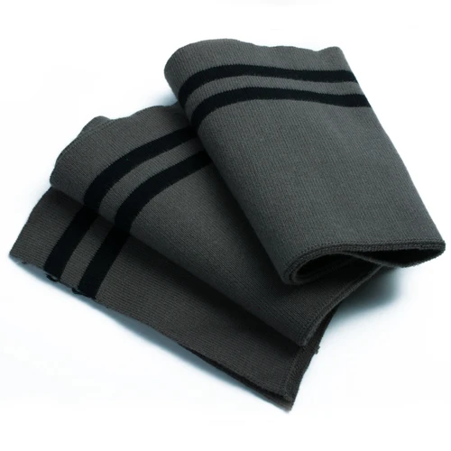 Тонкая полоса хлопок стрейч вязать вырез манжеты пояс ребра отделка свитер ткань для свитера бейсбол одежда аксессуары - Цвет: Brown black
