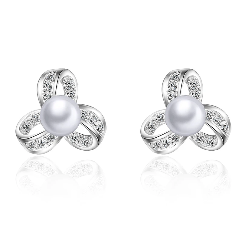 

1 Pair Fashion Simulated Pearl Stud Earrings Crystal Earrings For Woman Jewelry Party Gift
