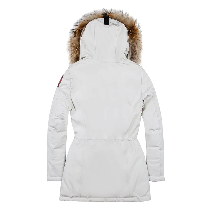 TIGER FORCE 2017 Women Winter Coat Parka Padded Coat Winter Jacket Women European Size Real Raccoon Fur Collar Free Shipping