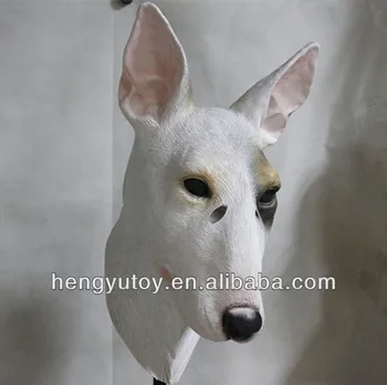 

Latex dog mask Bull Terrier Dog Costume for Adult Halloween Dress Up
