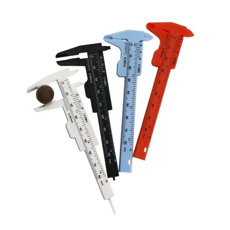 

2pcs 0-80mm Double Rule Scale Plastic Vernier Caliper Measuring Student Mini Tool Ruler
