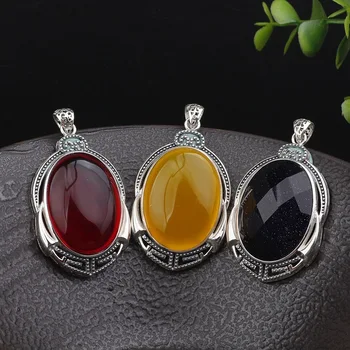 

2020 Asg Choker Necklace Cluci Cage Pendants Thai Wholesale New S925 Pure With Corundum Sand Pulp Sweater Pendant For Women