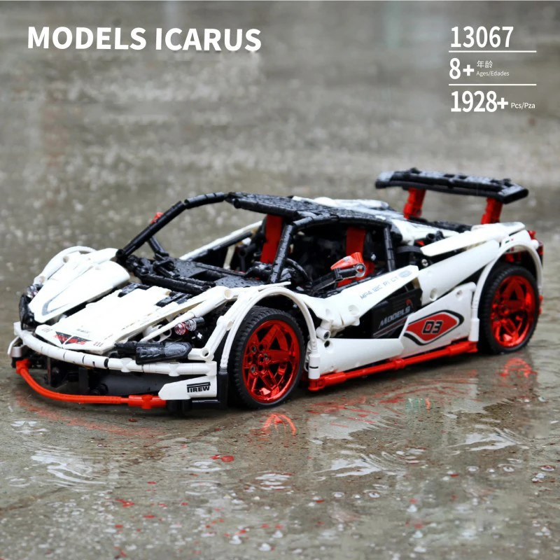 Техника 1:10 Масштаб rc Супер спортивный автомобиль McLaren P1 ICARUS moc блок с светильник APP
