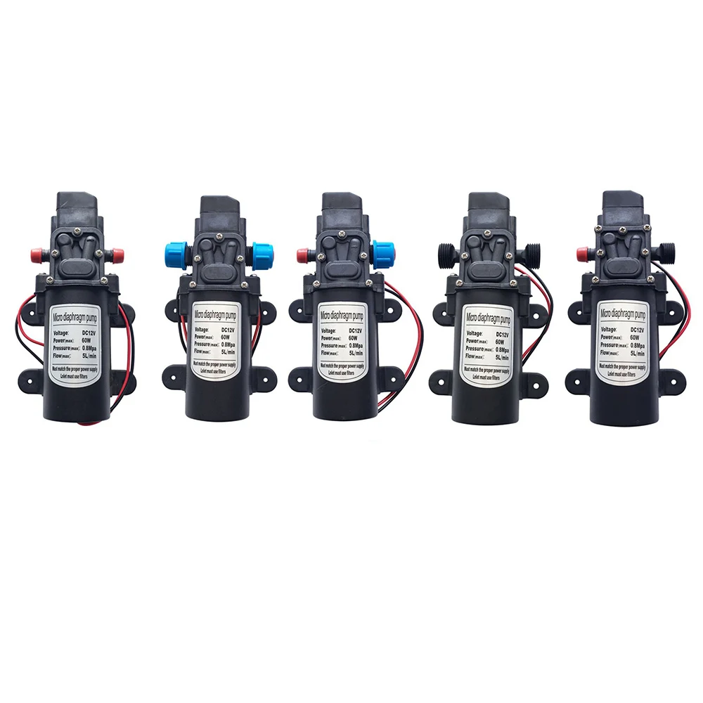 

DC 12V 60W 5L/min Agricultural Electric Water Pump High Pressure Diaphragm Pump Water Sprayer For Home Garden Car Washer