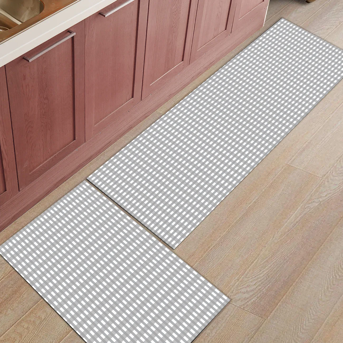 Buy 2pcs/set Lattice Dirty proof Simple Doormat