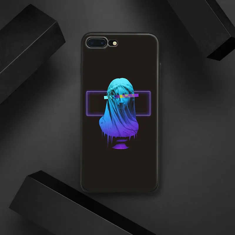 

neon Trippy statue Fashion aesthetic Tpu Soft Silicone Phone Case Cover Shell For Apple iPhone 5 5s Se 6 6s 7 8 Plus X XR XS MAX