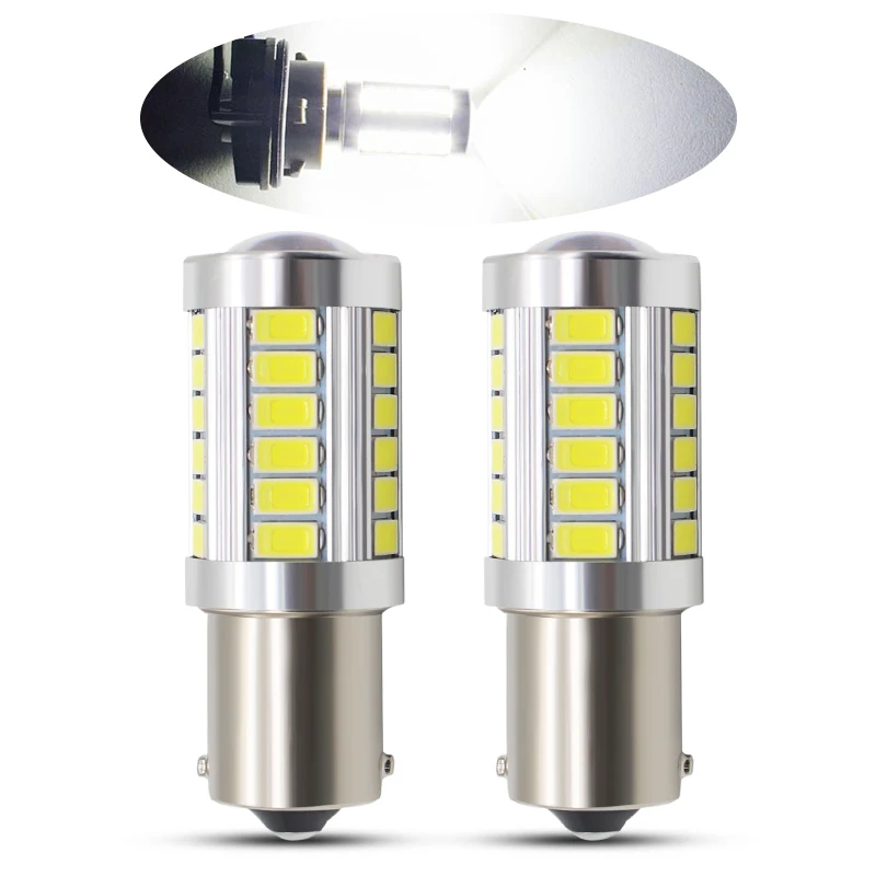 1 / 2 шт. 1156 светодиодов P21W 7506 BA15S 33SMD 5630 5730|Сигнальная лампа| |