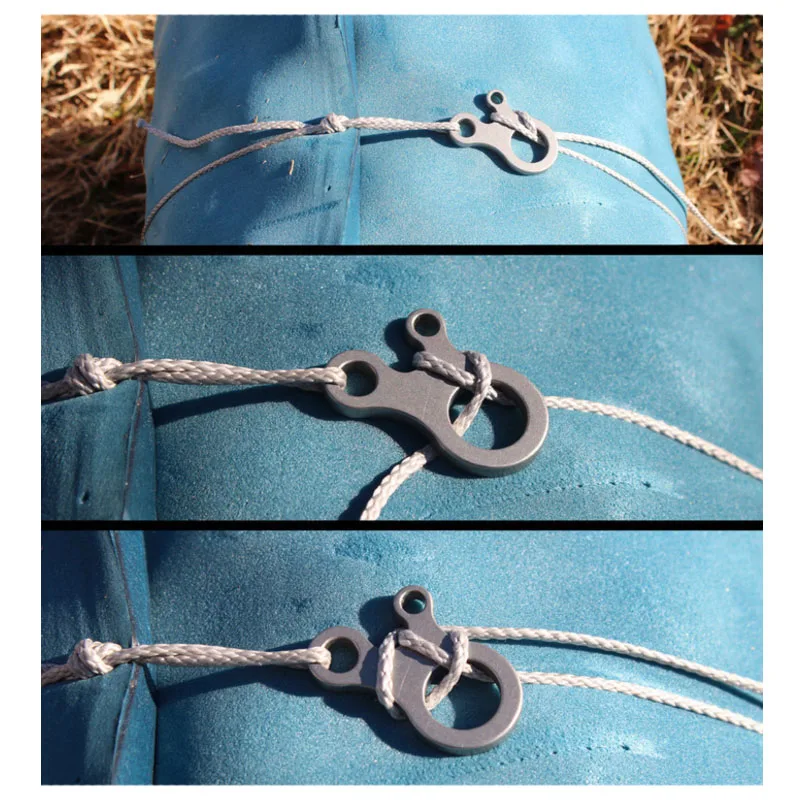 

3 PCS Outdoor Camping 50KG EDC Stainless Steel Multi tool 3 Holes Tent Quick Knot Rope Cord Hike Survive Fastener Travel Buckle
