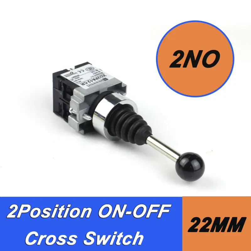 

1pcs on-off onolever switch diameter 22mm 2positions XD2PA12CR Schneider similar 600V 10A joystick controllers cross switch
