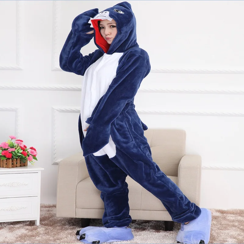 Adulte Unisexe Animal Costume Cosplay Loup Pyjama Onesie Combinaison Outfit Nuit Vetements Halloween Costume Soiree de Deguisements
