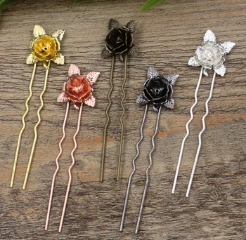 

40pc/Lot 1.2*75mm Copper/Brass HairPin clip,Hair Sticks,Antique Bronze/Gold/Silver/Black Hair Bobby pin DIY Vintage Jewelry