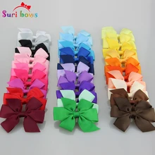 

30 Pcs/set Sweet Lovely Hairclip Solid Bowknot Head Accessories Floral Headwear For Baby Girls Children Grosgrain Headpins FS026