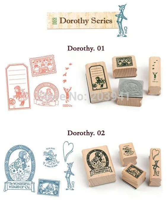 1 коробка/упаковка Ретро Винтаж DIY Дороти кварт серии дневник деревянный резиновый штамп с железной коробкой прозрачные штампы для скрапбукинга