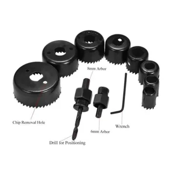 

11pcs 19-64mm Hole Saw Drill Bit Cutter Core Shaft For Plastic Wood 2018