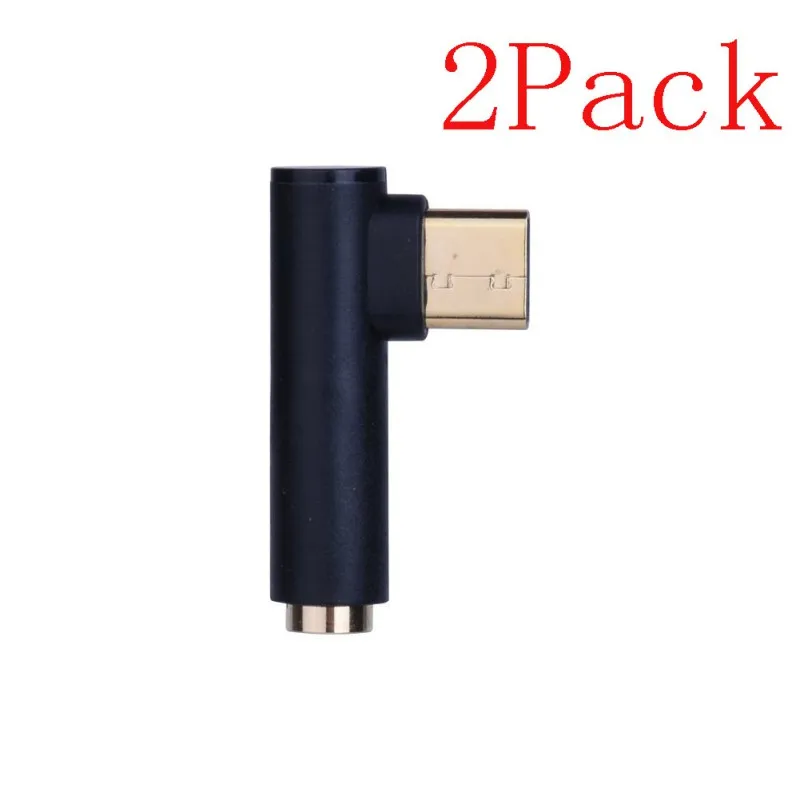 

2pcs 3.5mm to Type-C Audio Adapter Aux Converter 90 Degree Earphone Jack for Samsung Xiaomi HuaweI Smartphones