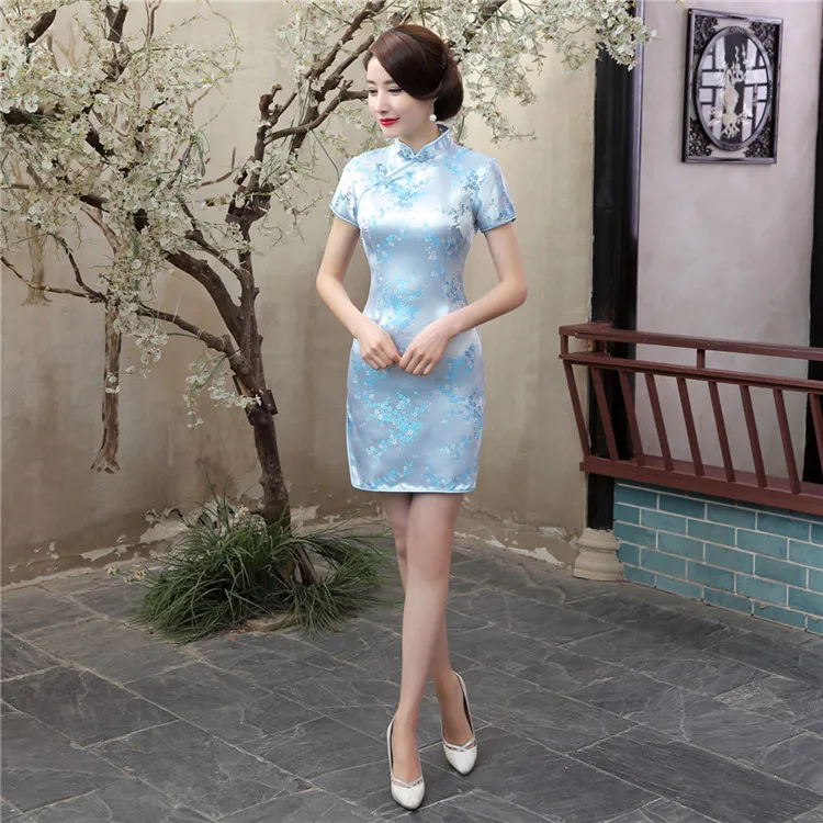 Новое китайское платье vestidos mujer, женское шелковое атласное платье Cheongsam Qipao с драконом и Фениксом, китайское традиционное платье, размер S-6XL - Color: Style 3