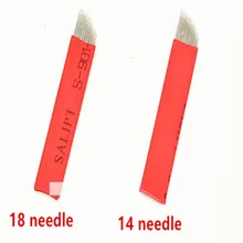 50 шт. Перманентный макияж для бровей профессиональный стерилизовать бровей красная татуировка иглы 12 14 контактов
