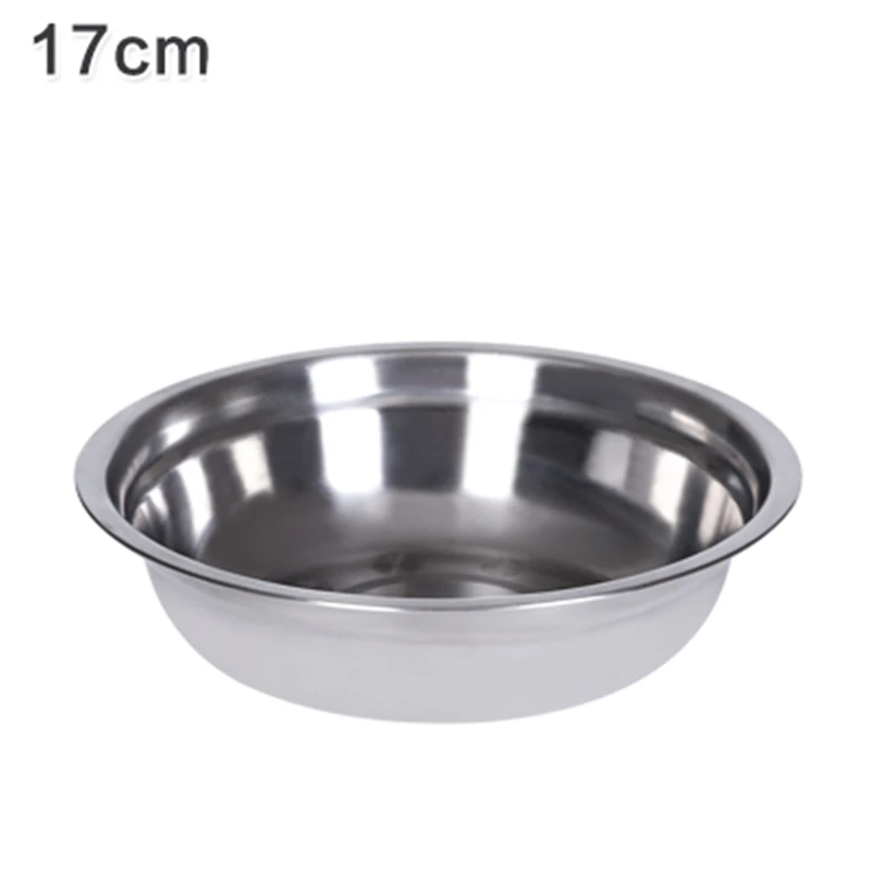 Бытовая кухонная раковина из нержавеющей стали, маленькая большая круглая миска, чаша для яиц и суповая чаша, утолщенная, углубляет чашу - Цвет: Diameter 17cm