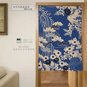 

Nice Curtains Japan Style Wash Painting Landscape Pattern Door Curtain Polyesster Mouldproof Home Decorative Partition 85x120cm