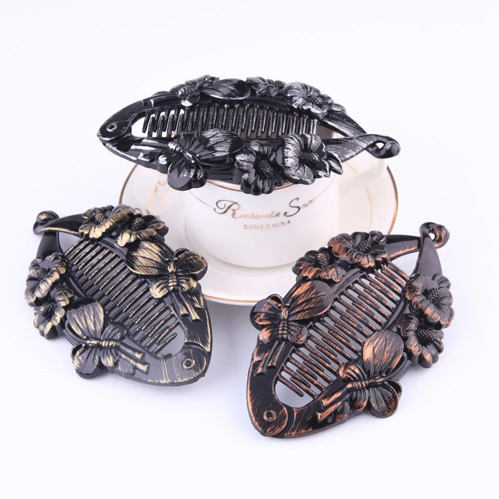 

Fish Shape Pearl Rhinestone Hair Claw Clips Hair flower Jewelry Banana Barrettes Hairpins Hair Accessories For Women Clips