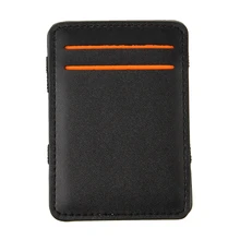 Мужской волшебный флип-бумажник зажим для денег двойной тонкий кредитный держатель для карт кошелек черный