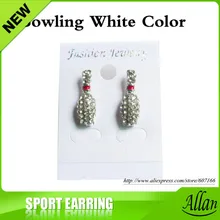 Боулинг Бейсбол Баскетбол волейбол Футбол серьги с тематикой софтбола шпилька с кристаллами стразами серебряный Bling желтый Fastpitch серьги