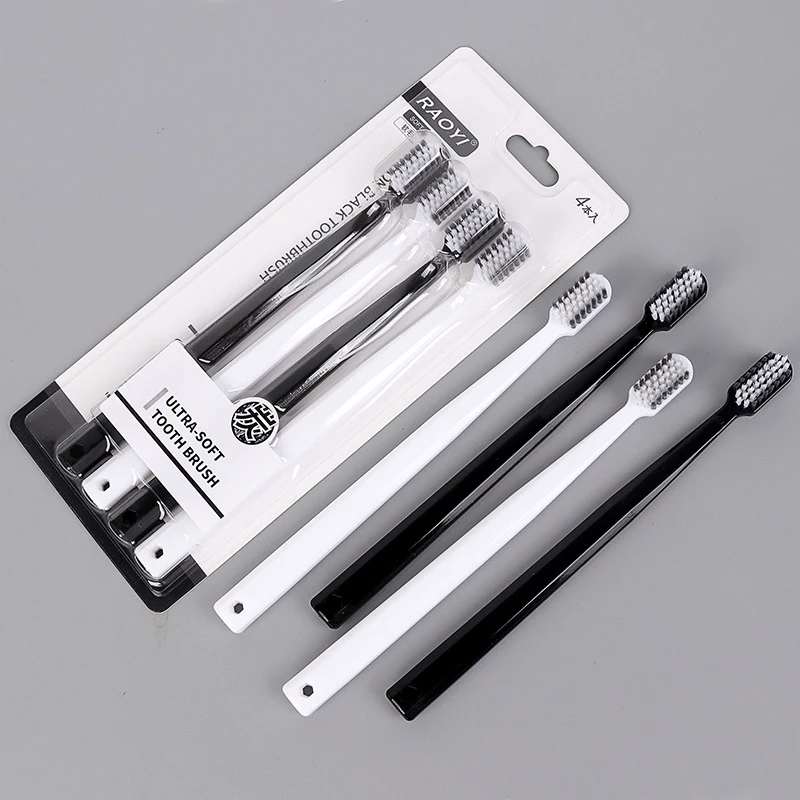 

4pcs/set Adult Soft Nylon Toothbrush Couple Toothbrush High Quality Brush Handle Tooth Tongue Cleaning Toothbrush Unique Design