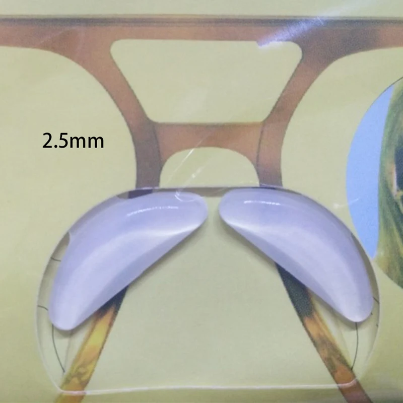 Новая 5 пар очков Солнцезащитные очки клейкие силиконовые Нескользящие палочки на носоупоры - Цвет: Clear-2.5MM