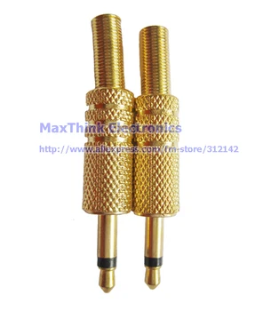 

1/8" Audio 3.5mm Mono Audio Plug Gold Plated with Spring DIY ,3.5mm Plug to Twist Spring Connector ,50pcs Free shpping
