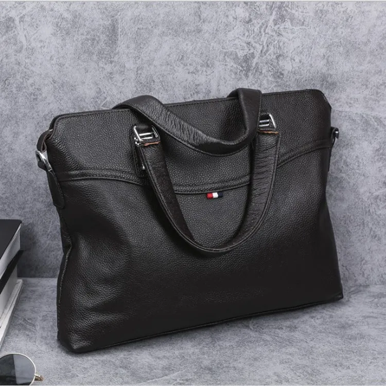 Натуральная кожа Портфели мужчины ноутбук портфель для 14 дюймов сумки модные сумки компьютер