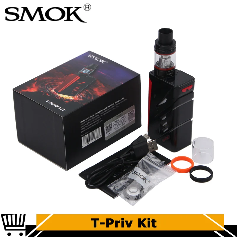 Оригинальный Smok T-Priv 220 Вт комплект с 5 мл TFV8 большой детский бак и T PRIV коробка мод