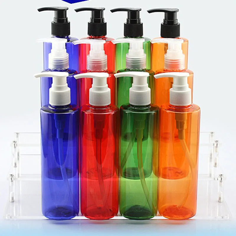 (20pcs/lot)250ml empty round shape liquid soap pump lotion bottles