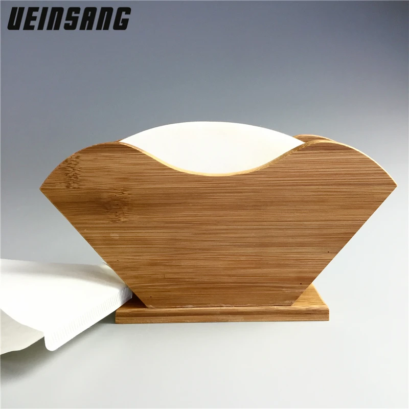 Coffee Filter Paper Holder Bamboo Material Filter Paper Shelf Koffie