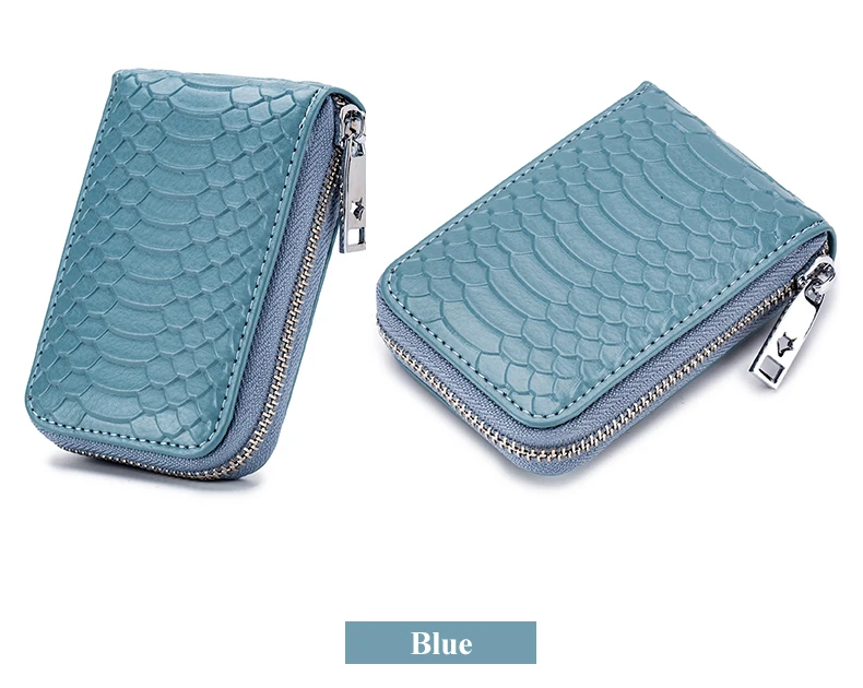 Lomelobo Unisex Serpentine Card Holder Split Leather Women Men Credit ID Business Cards Wallet Fashion Bank Cards bag Coin Purse HCL7148 Details (15)