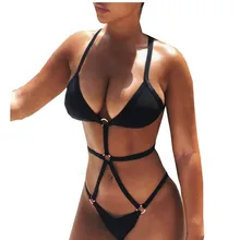 Дизайн с металлическим кольцом, пуш-ап, Мягкий купальник, Цельный купальник, Холтер, боди для женщин,, летняя пляжная одежда, купальный костюм