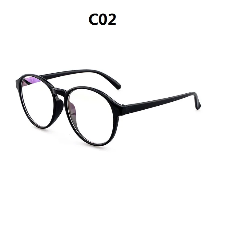 Ширина-137 Женские оправы для очков Модные ацетатные стеклянные ретро круглые оправы против усталости UV400 женские очки с оправой - Цвет оправы: C02
