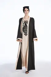 2017 модное мусульманское платье абайя платье халат платья Повседневный кафтан мягкий хлопковый Халат вязанное мягкое винтажное платье из