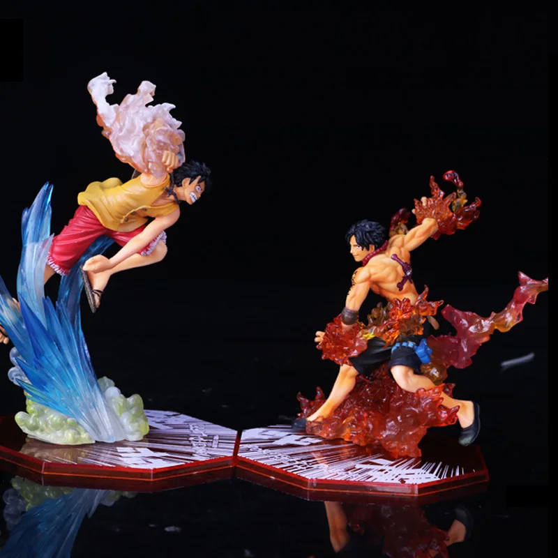 

Good PVC Fire Flame Brother's Bond Luffy Ace Action Figure Anime ONE PIECE Battle Model Toy Boys Gift Collectibles