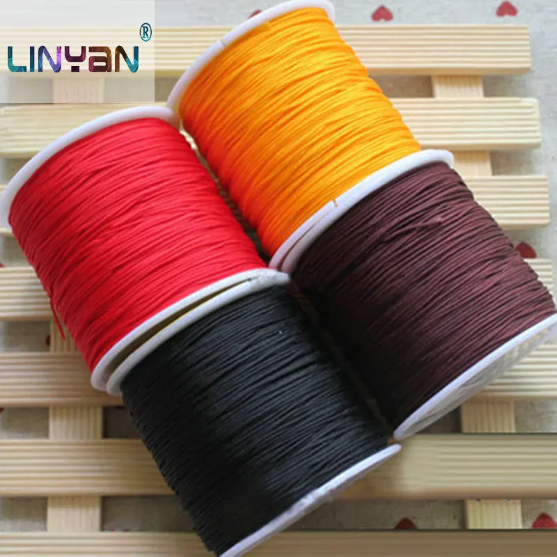 

0.8mm 2pcs Nylon Cord Beaded core-spun elastic thread Jade line wholesale Chinese Knot String Knit Fittings Bracelet zl50