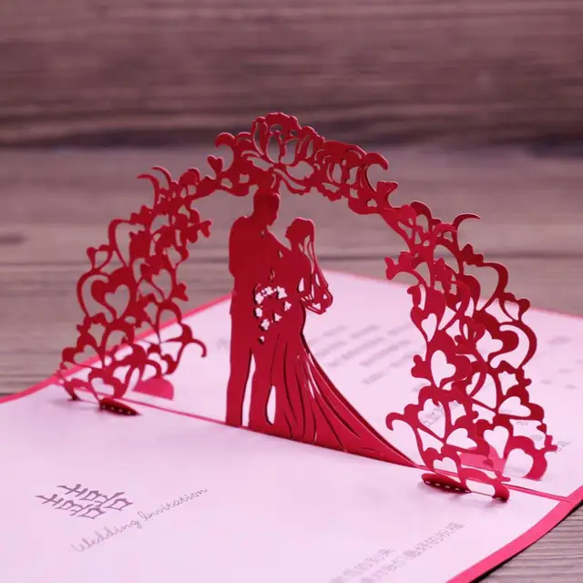 Wedding Anniversary Card Laser Cut Red Art Paper Wedding Anniversary Card Laser Cut Red Art Paper Invitation Design In 2017 50pcs