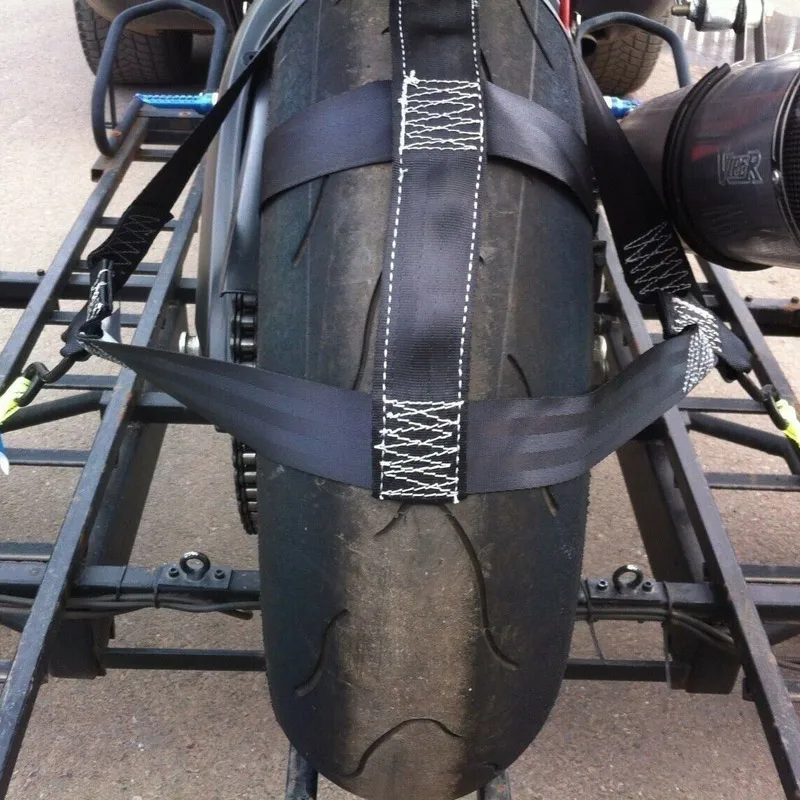 

Hot Secure Motorbike Transport Strap Tie-Down Rear Wheel Strong Polyester Webbing Band BX